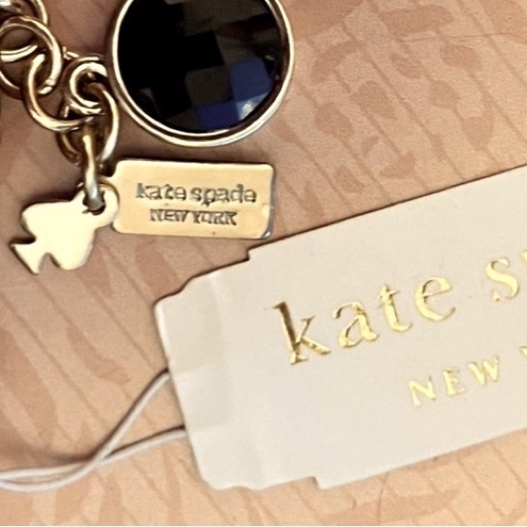 N322 NWT 40” Kate Spade Black Crystal Gold Station Necklace - Picture 8 of 8